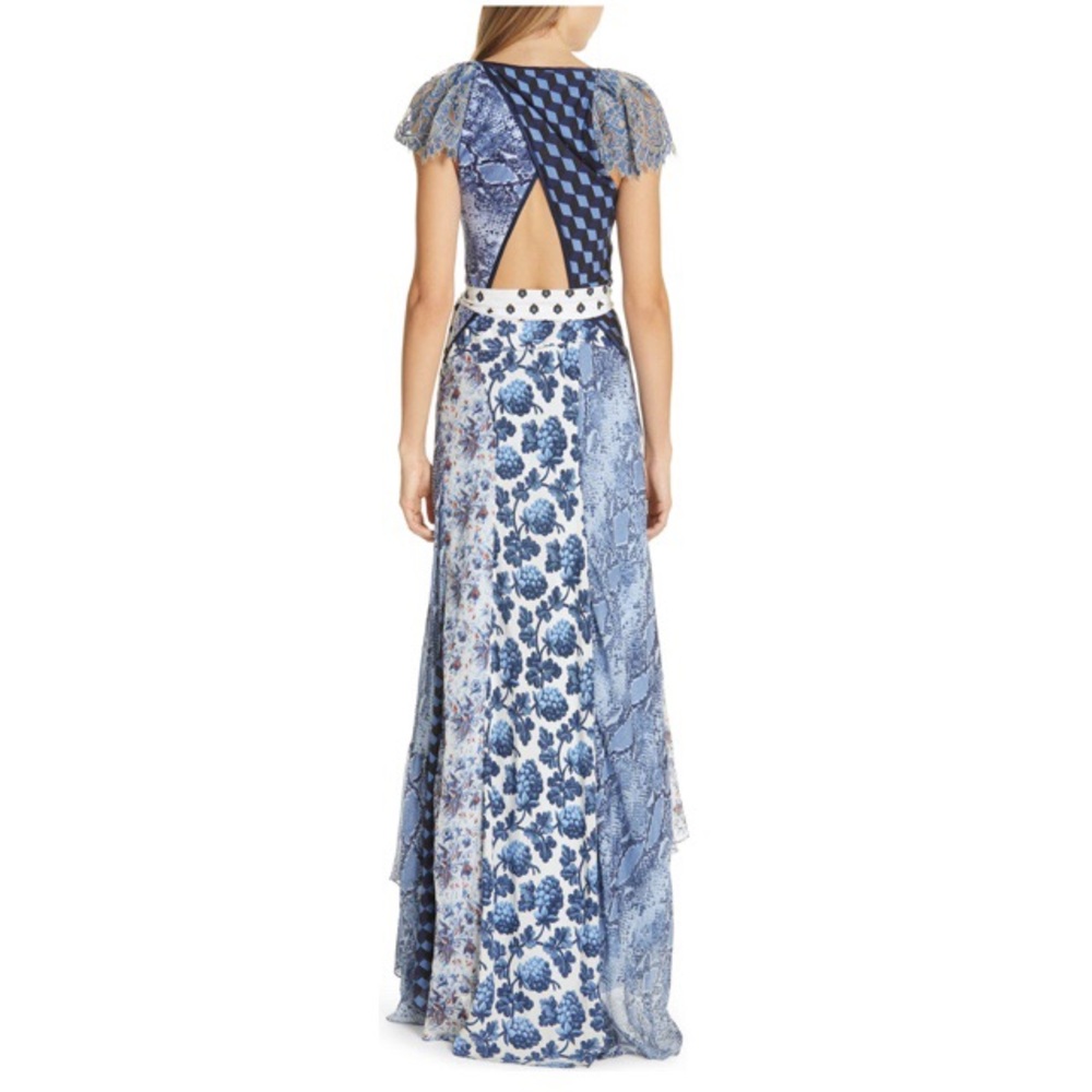 SOLD DVF Ava Mixed Pattern High/Low Silk Dress - Picture 4 of 5